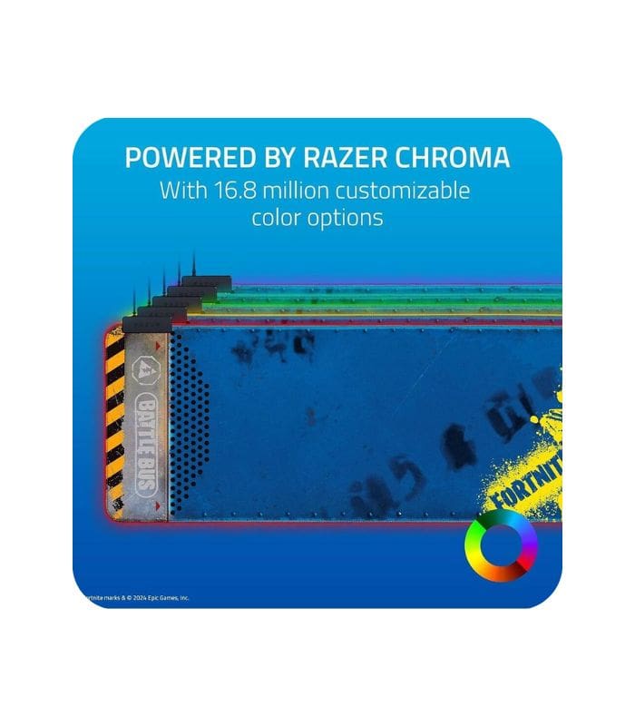 Razer Goliathus Chroma Gaming Mouse Pad with RGB Lighting - Fortnite Edition, Micro-Textured Cloth Surface, Non-Slip Rubber Base, Cable Catch for Cable Mgt, Extended Size, Blue | RZ02-02500800-R3M1