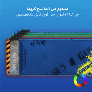 Razer Goliathus Chroma Gaming Mouse Pad with RGB Lighting - Fortnite Edition, Micro-Textured Cloth Surface, Non-Slip Rubber Base, Cable Catch for Cable Mgt, Extended Size, Blue | RZ02-02500800-R3M1-ar