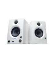 PreSonus Eris 3.5 2nd Gen HD Professional Studio Monitors with 3.5" Woven Composite Woofer, 1" Silk-Dome Tweeter, 50W Class AB Power and Tuning Controls (Auxillary) - Pair (White)