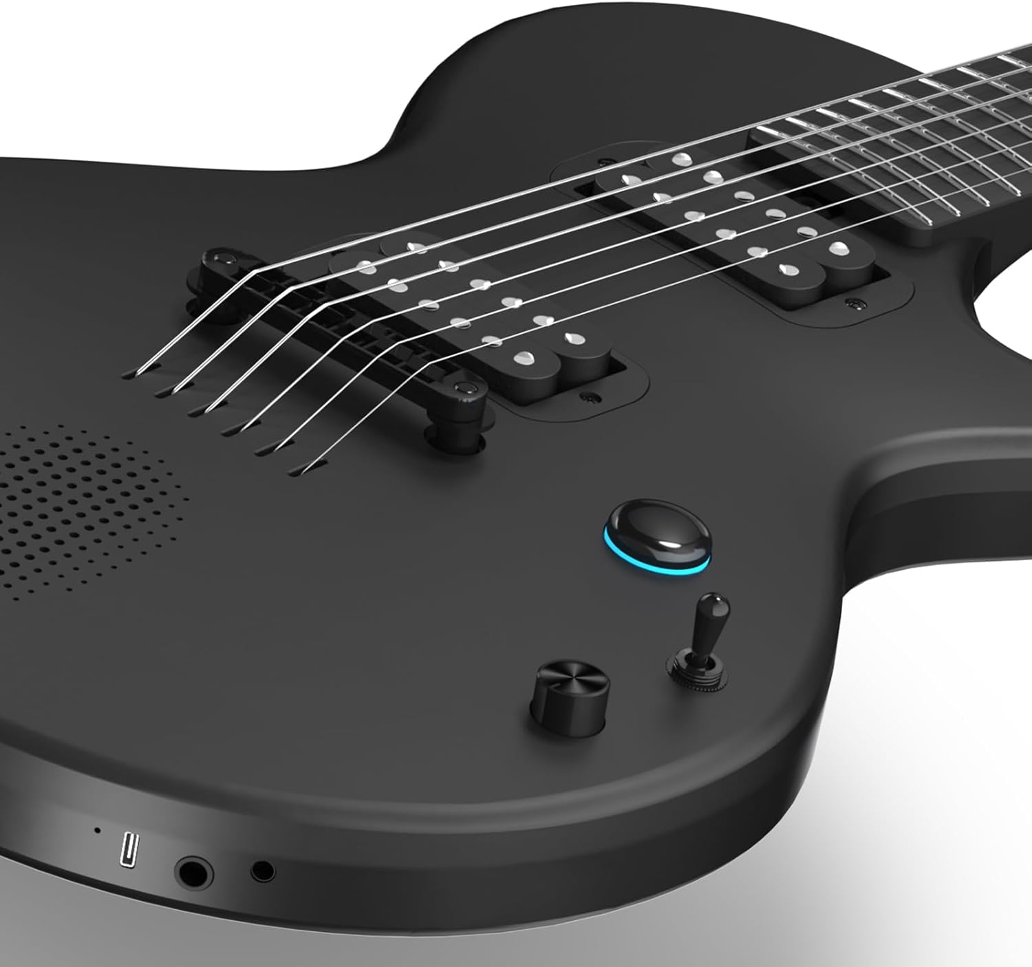 Enya Nova Go Sonic Electric Guitar - Black Carbon Fiber Smart Electric Guitar with 10W Wireless Speaker, Integrated Presets, Charging Cable, Adjuster Key and Gigbag