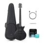 Enya Nova Go Sonic Electric Guitar - Black Carbon Fiber Smart Electric Guitar with 10W Wireless Speaker, Integrated Presets, Charging Cable, Adjuster Key and Gigbag
