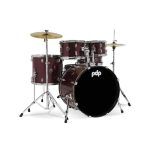 PDP Drums - PDCE2215KTRR Center Stage 5-Pieces Drumset with Hardware and Cymbals - Ruby