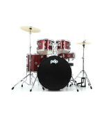 PDP Drums - PDCE2215KTRR Center Stage 5-Pieces Drumset with Hardware and Cymbals - Ruby - Image 2