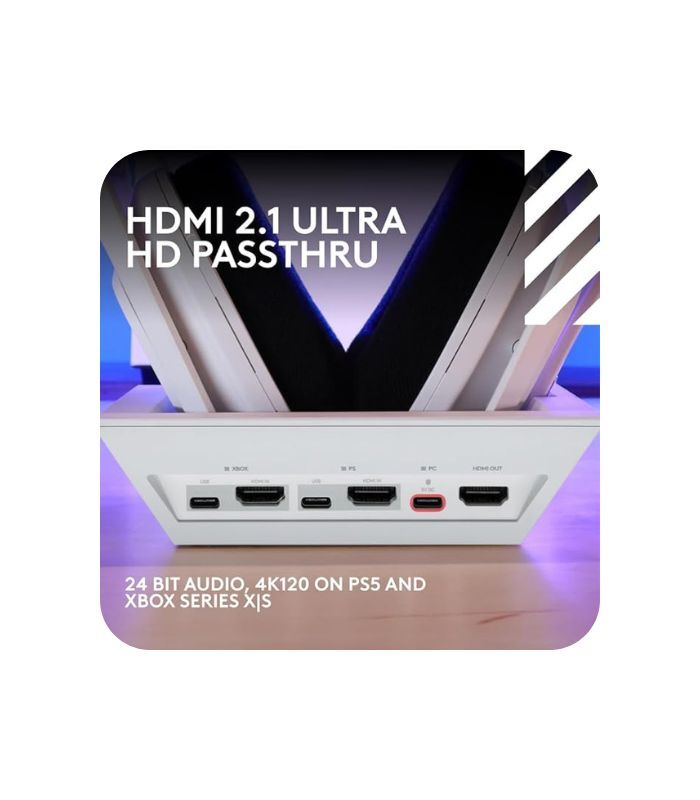 Logitech G Astro A50 X LIGHTSPEED Wireless Gaming Headset + Base Station, PRO-G GRAPHENE, PLAYSYNC across Xbox Series X|S + PS5 + PC/mac, Bluetooth, HDMI 2.1 Passthru - White