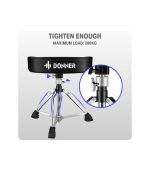 Donner Drum Stool Adjustable Drum Throne Padded Stool Motorcycle Style Drum Chair for Music Show