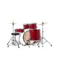Pearl Roadshow 5pc Drum Set 2216B/1008T/1209T/1616F/1455S with Cymbal & Hardware Matte Red Finish - Image 3