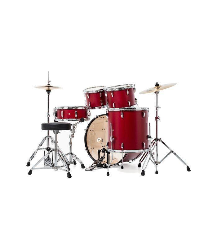 Pearl Roadshow 5pc Drum Set 2216B/1008T/1209T/1616F/1455S with Cymbal & Hardware Matte Red Finish - Image 3
