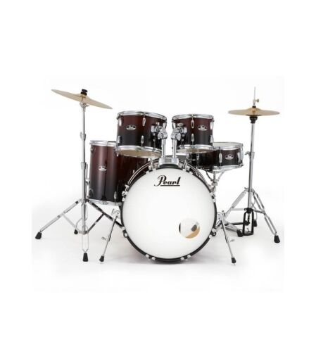 Pearl Roadshow 5pc Drum Set 2216B/1008T/1209T/1616F/1455S with Cymbal & Hardware Garnet Fade Finish - Image 1