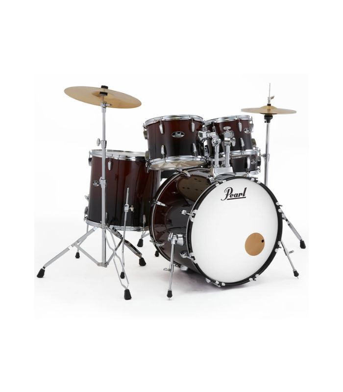 Pearl Roadshow 5pc Drum Set 2216B/1008T/1209T/1616F/1455S with Cymbal & Hardware Garnet Fade Finish - Image 4