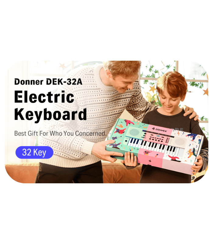 Donner - DEK-32A Mini Electric Keyboard - Turquoise - Image 3