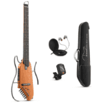 Donner HUSH-I Acoustic-Electric Guitar Kit for Travel Silent Practice Color: Mahogany-Natural
