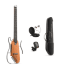 Donner HUSH-I Acoustic-Electric Guitar Kit for Travel Silent Practice Color: Mahogany-Natural