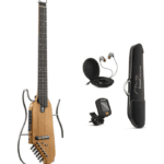 Donner HUSH-I Acoustic-Electric Guitar Kit for Travel Silent Practice Color: Maple-Natural