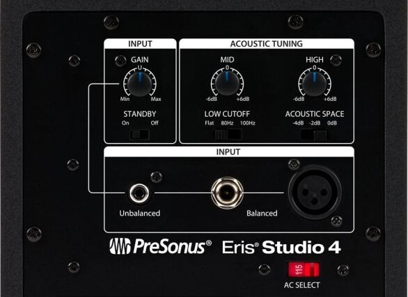 PreSonus® Eris® Studio 4 (Single) 4.5-inch 2-Way Active Studio Monitors with EBM Wave Guide
