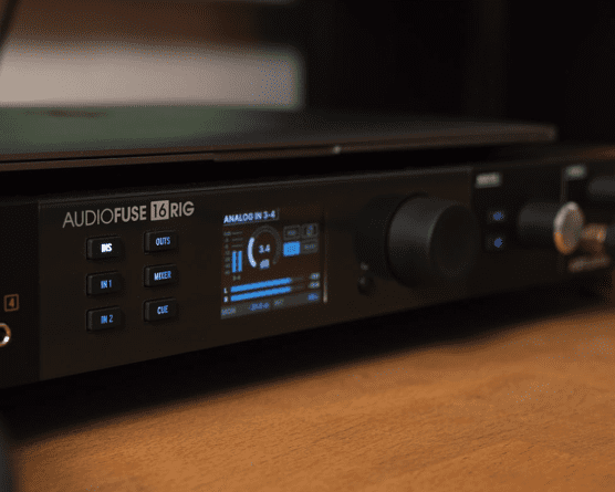 A standalone mixer For DAWless recording, live mixing, and outside-the-box audio configuration, AudioFuse 16Rig just works. Fire up its two low-latency internal mixers for sessions away from the studio, process audio & MIDI without a computer connection, and save your configurations for instant recall and quick setup switching.