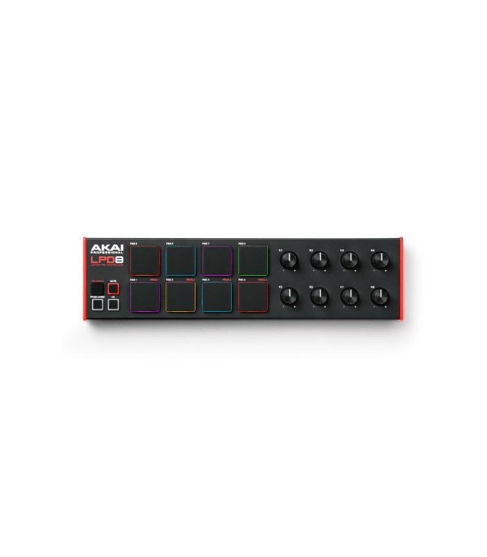 PREMIUM PAD PERFORMANCE
Great things come in small packages and the the LPD8 delivers in a big way. The sleek MIDI pad controller features 8 velocity-sensitive RGB pads from the flagship MPC X and is up to any pad performance-based duties for the modern beat-making music producer. Produce beats, trigger one-shot samples and loops, or connect to any general MIDI-based DAW for easy hands-on controlling and creation.