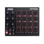 Akai Professional MPD218 UltraPortable USB BusPowered 16Pad USB/MIDI Pad Controller with MPC Pads, 6 Assignable Knobs, Note Repeat & Full Level Buttons, and Production Software Package Included, Black