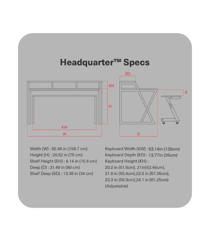 Headquarter™ Studio Workstation studio desk dimensions
