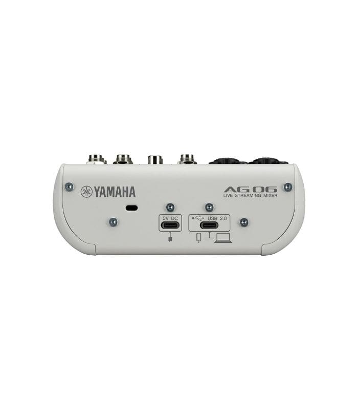 Yamaha White 6 Channel Live Streaming Mixer/USB Interface for IOS/Mac/PC, AG06MK2 W