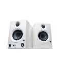 PreSonus Eris 3.5 2nd Gen HD Professional Studio Monitors with 3.5" Woven Composite Woofer, 1" Silk-Dome Tweeter, 50W Class AB Power and Tuning Controls (Auxillary) - Pair (White)