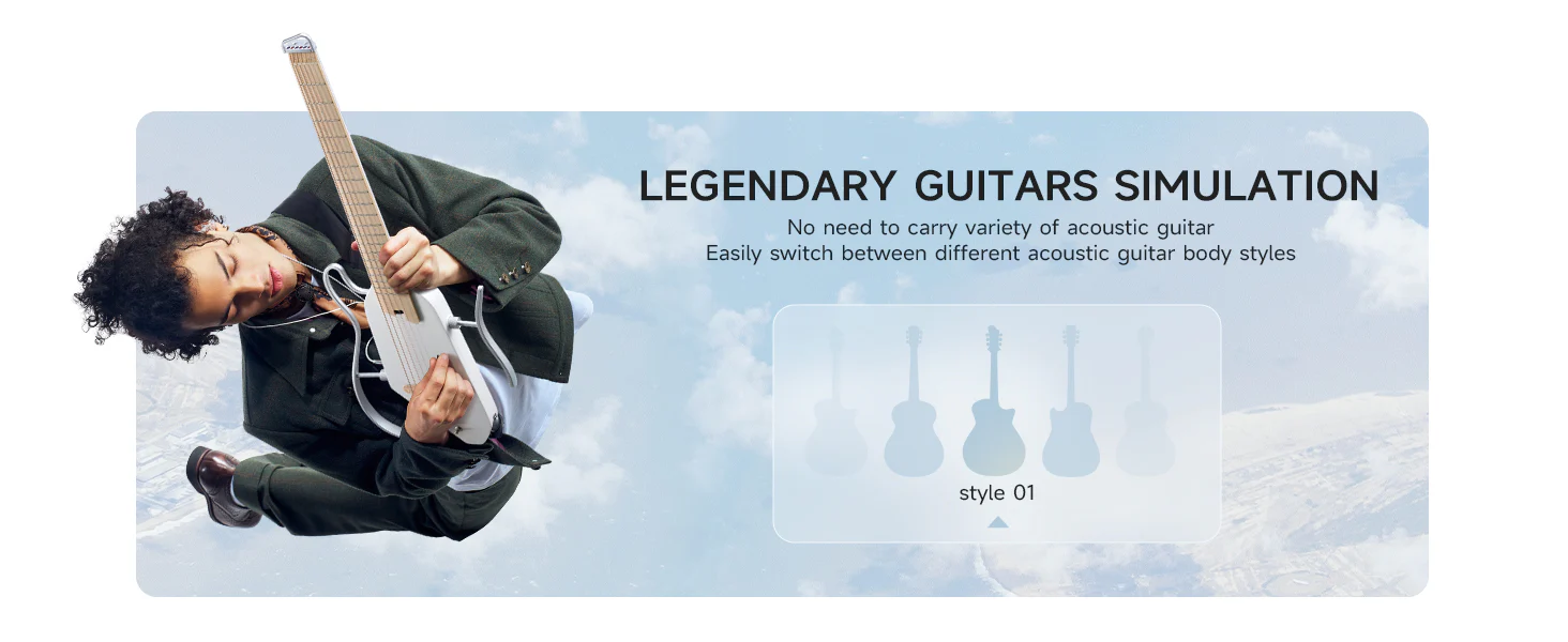 Donner HUSH™ I PRO Acoustic-Electric Travel Guitar Kit with Sound Effects