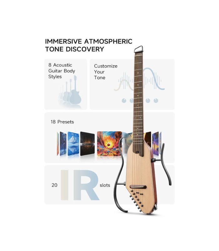 Donner HUSH™ I PRO Acoustic-Electric Travel Guitar Kit with Sound Effects