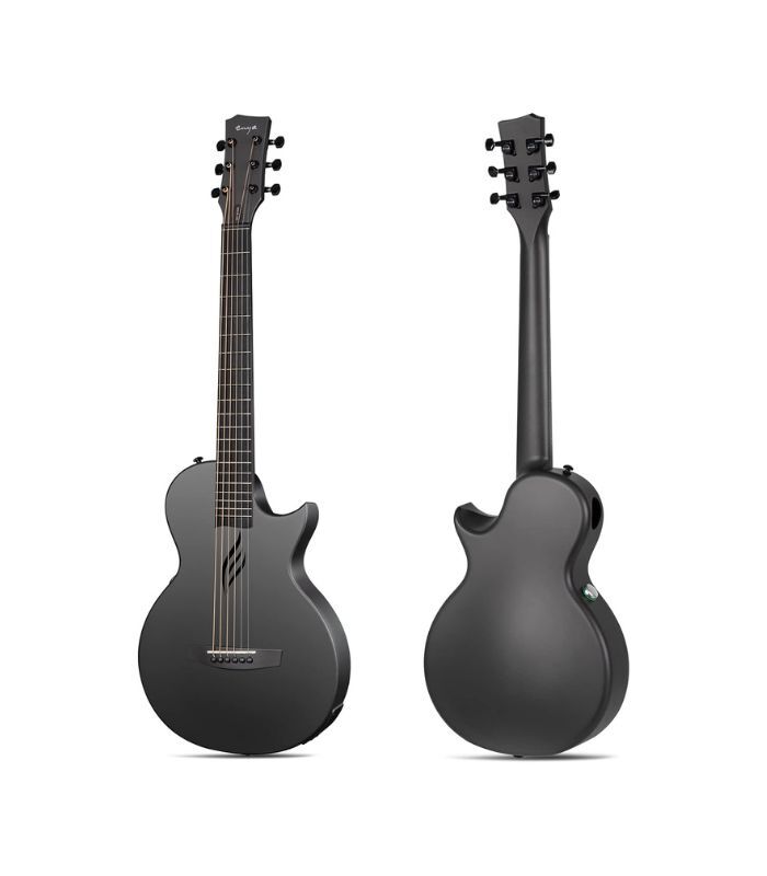 Enya NOVA Go SP1 Carbon Fiber Acoustic Electric Guitar with Smart AcousticPlus 35 Inch Travel Acustica Guitarra Starter Bundle Kit of Gig Bag, Strap, Strings, Charging Cable, Instrument Cable(