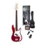 SX Guitar SB2-SK-CAR Precision Electric Bass Package Guitar - Candy Apple Red