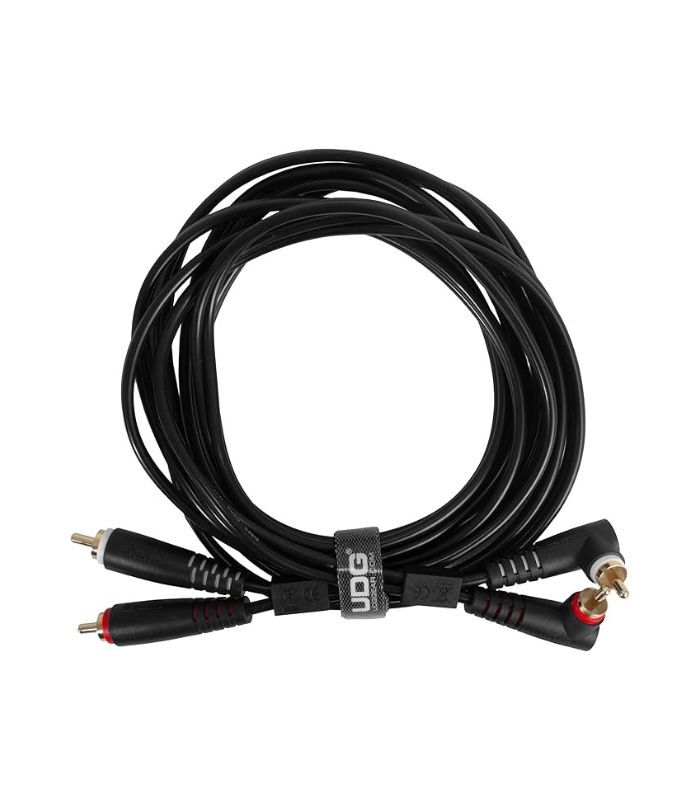 U97005LB UDG - U97005BL UDG Ultimate Audio Cable Set RCA Straight - RCA Angled Black 3m - Image 1