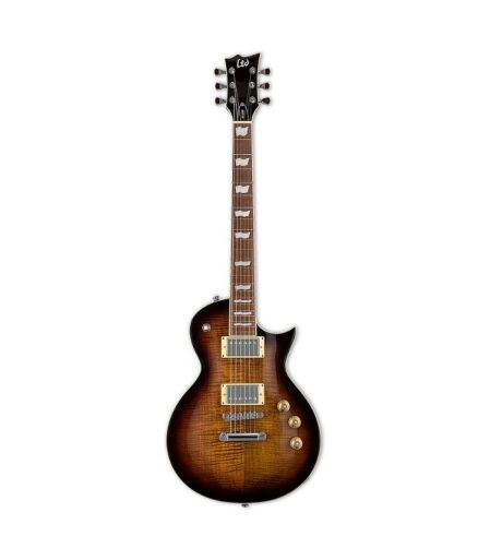 ESP - LTD Eclipse EC-256 Series Electric Guitar Flame Maple Top, Dark Brown Sunburst Finish - Image 1