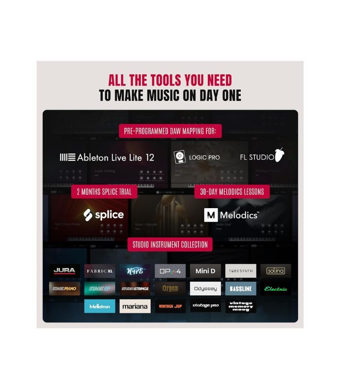 Akai Professional MPK Mini IV USB-C MIDI Keyboard Controller for Beginners and Producers - MPC Drum Pads, 360° Knobs, Pitch & Mod Wheels, Lessons and Music Production Software with 1000+ Sounds,