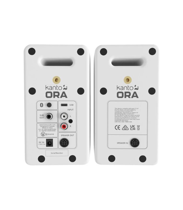 ⁦كانتو أوديو - أورا سماعات مرجعية مكتبية مدمجة بقدرة ١٠٠ واط مع مدخل يو إس بي - سي وبلوتوث - أبيض، زوج⁩ - الصورة ⁦3⁩