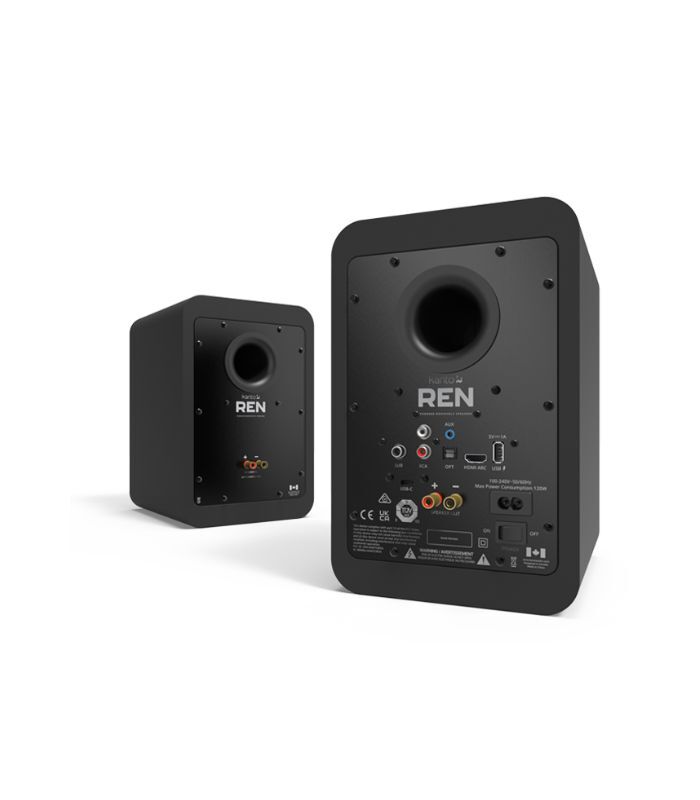 Kanto Audio - REN 200W Powered Bookshelf Speakers with HDMI ARC, USB-C, and Bluetooth 5.3 - Matte Black, Pair - Image 3