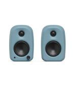 ⁦كانتو أوديو - يو كيه آي سماعات مكتبية بقوة ١٠٠ واط مع بلوتوث، يو اس بي - سي، ومخرج سماعة رأس - لون وردة الذرة (أزرق مطفي)، زوج⁩ - الصورة ⁦3⁩