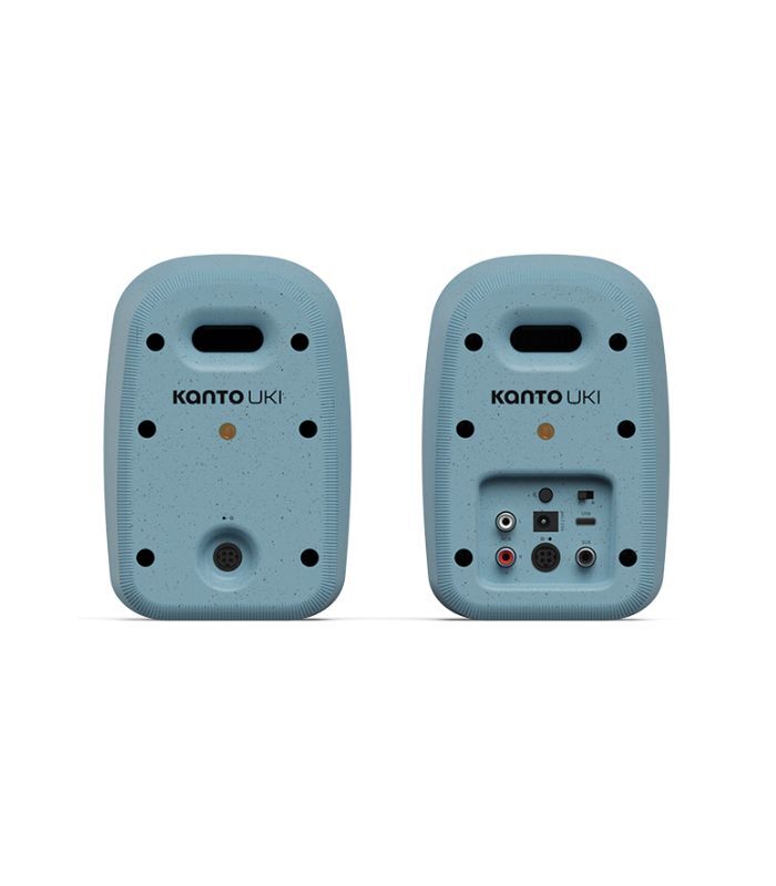 ⁦كانتو أوديو - يو كيه آي سماعات مكتبية بقوة ١٠٠ واط مع بلوتوث، يو اس بي - سي، ومخرج سماعة رأس - لون وردة الذرة (أزرق مطفي)، زوج⁩ - الصورة ⁦2⁩