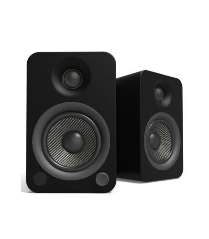 Kanto Audio - YU4 140W Powered Bookshelf Speakers with Bluetooth and Phono Preamp - Matte Black, Pair