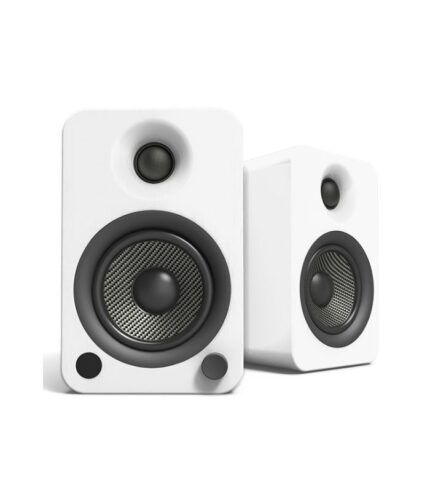 Kanto Audio - YU4 140W Powered Bookshelf Speakers with Bluetooth and Phono Preamp - Matte White, Pair