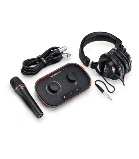 Vocaster one bundle including Dynamic Microphone , Studio headphone , interface and XLR cable