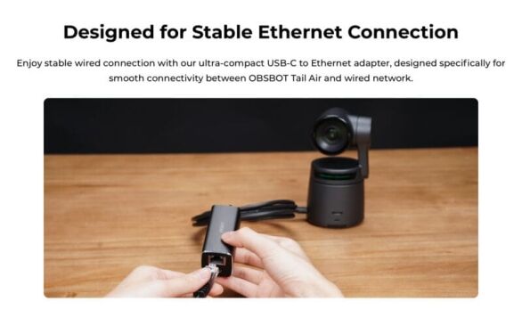 OBSBOT USB-C to Ethernet Adapter