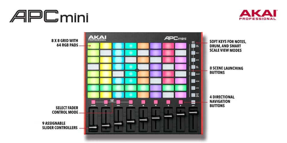 Akai Professional APC Mini Mk 2 Performance Controller for Ableton Live Ableton Live Controller (Mac/PC)