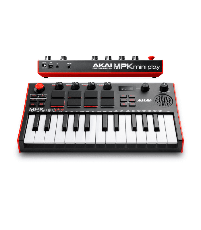 Akai Professional Mpk Mini Play Mk3 25 Key, Black, Red And White, Mpkminiplaymk3
