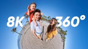 8K30fps 360° Video with Dual 1/1.28" Sensors
