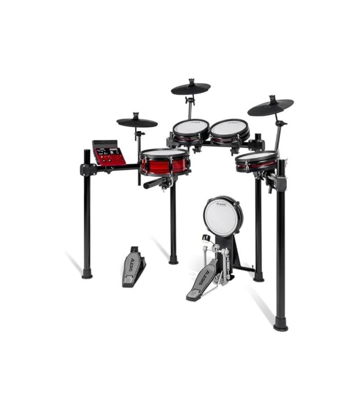 Alesis Electronic Drum Set, Dual Zone Silent Mesh Pad, 500+ BFD Sounds, Bluetooth, USB, MIDI Drumeo Lessons, Drumsticks, Double Kick Support, Alesis Nitro Pro