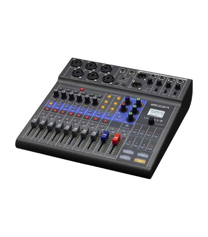 Zoom Livetrak L-8 Podcast Recorder, Battery Powered, Digital Mixer And Recorder, Music Mixer, Phone Input, Sound Pads, 4 Headphone Outputs, 12-In/4-Out Audio Interface, Built In Eq And Effects, USB