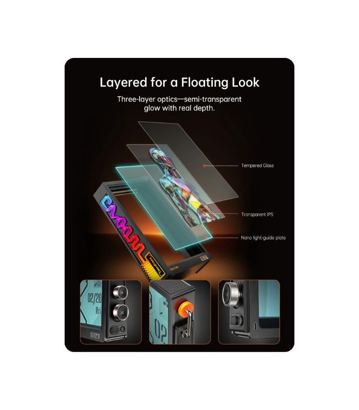 Divoom Times Frame-10.1" Digital Picture Frame Transparent IPS Smart Linux OS with RGBLED Rotary Knob WiFi 64GB 400+Clock Faces Widget 50+API Feeds Gift Mode Pixel Art Community Personalized Display