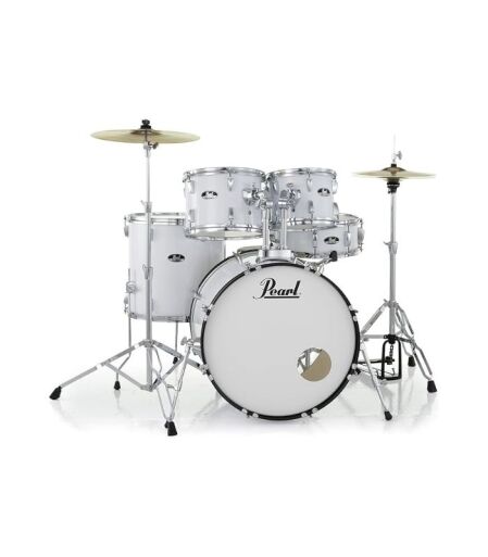 Pearl Roadshow 5-pcs Drum Set 2216B/1008T/1209T/1616F/1455S with Cymbal & Hardware Pure White Finish - Image 1
