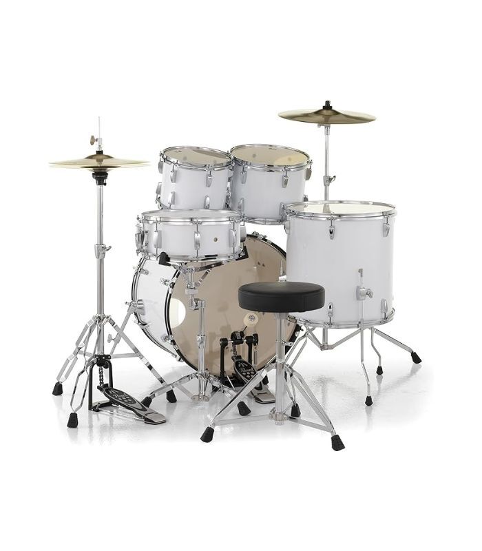Pearl Roadshow 5-pcs Drum Set 2216B/1008T/1209T/1616F/1455S with Cymbal & Hardware Pure White Finish - Image 3