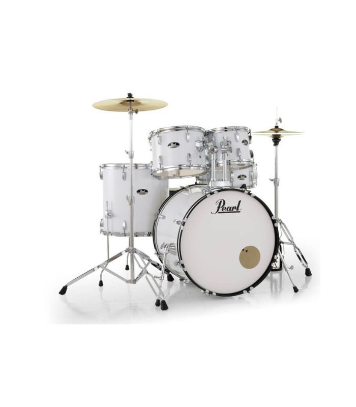 Pearl Roadshow 5-pcs Drum Set 2216B/1008T/1209T/1616F/1455S with Cymbal & Hardware Pure White Finish - Image 4