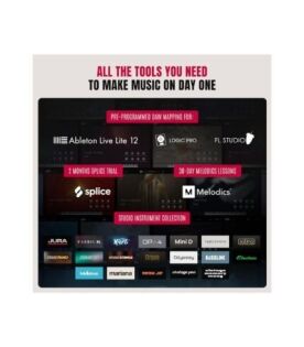 Akai Professional MPK Mini IV USB-C MIDI Keyboard Controller for Beginners and Producers - MPC Drum Pads, 360° Knobs, Pitch & Mod Wheels, Lessons and Music Production Software with 1000+ Sounds,