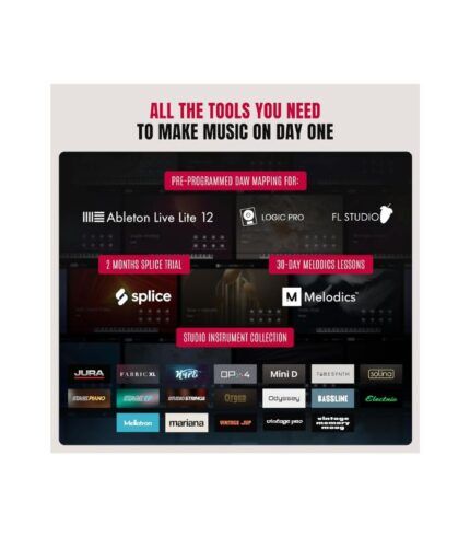 Akai Professional MPK Mini IV USB-C MIDI Keyboard Controller for Beginners and Producers - MPC Drum Pads, 360° Knobs, Pitch & Mod Wheels, Lessons and Music Production Software with 1000+ Sounds,